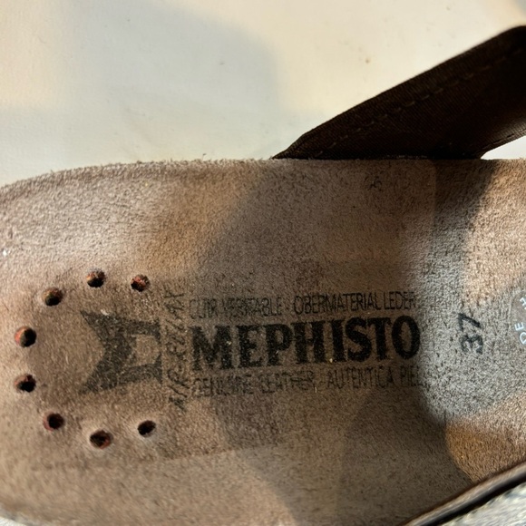 MEPHISTO Sz 37 Hubilia Sandals Toe Wrap Animal Print Smooth Leather Slip On - Picture 4 of 8